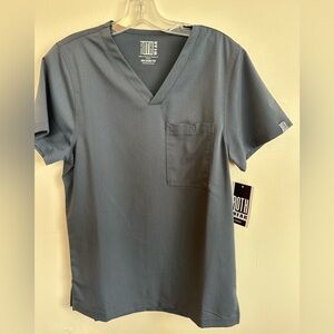 Med Couture Roth Wear Scrub Top in Pewter